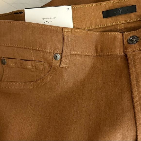 7 For All Mankind | High Waist Kick Slim Jeans Coated Camel - Picture 7 of 9